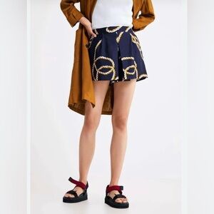 Zara Blue and Gold Rope Pattern Shorts